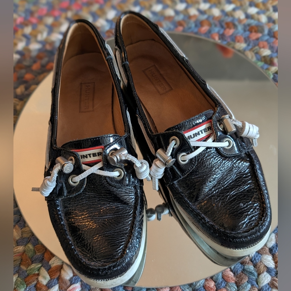 Hunter Black Loafers with White Accents‎